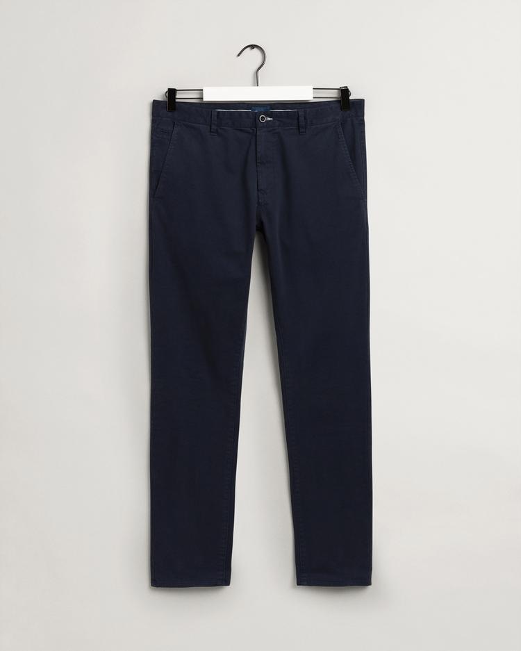 Gant Men's Navy Blue Extra Slim Fit Trousers