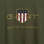 
Męska zielona koszulka Gant o regularnym kroju z logo