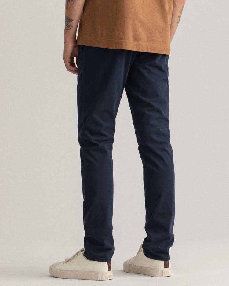 GANT Granatowe męskie spodnie o ekstra wąskim kroju