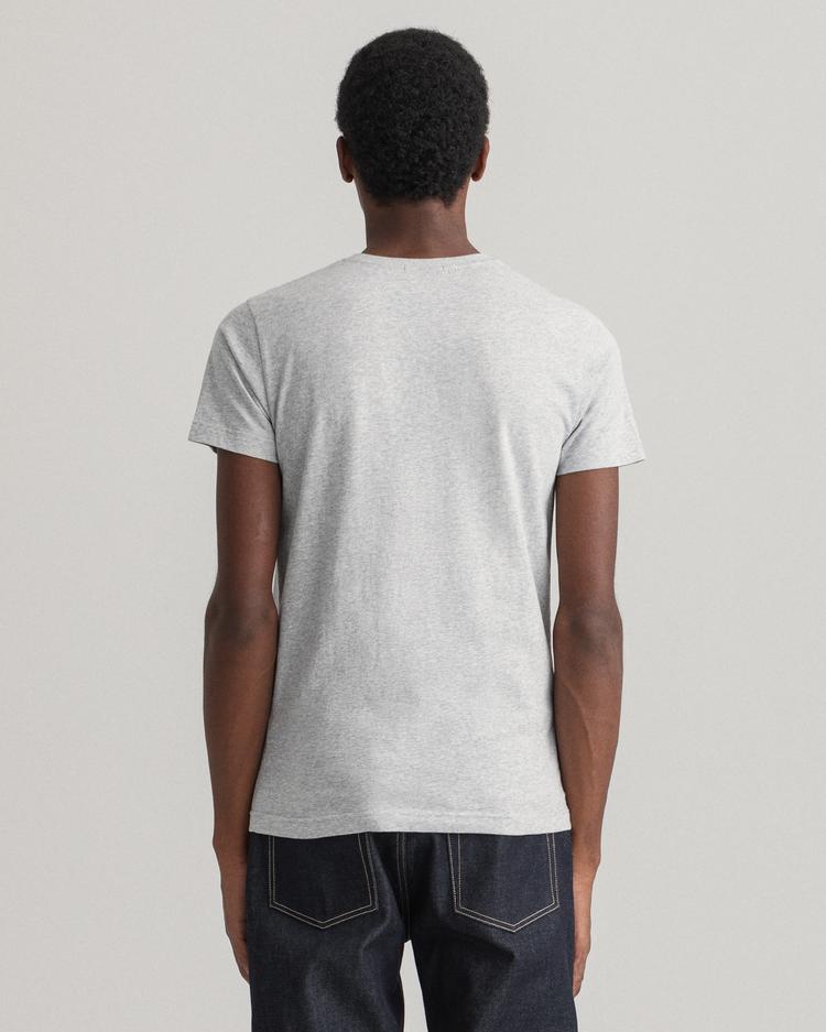 GANT męski T-shirt z dekoltem w kształcie litery V Original Slim Fit