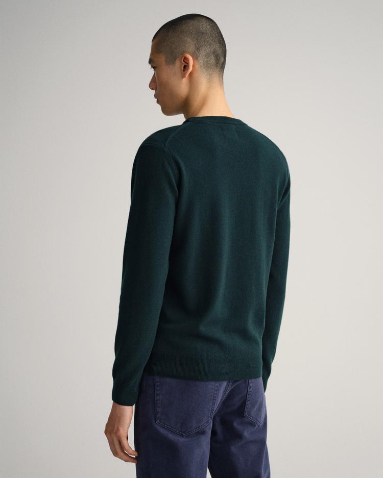 GANT męski lekki sweter z wełny jagnięcej z okrągłym dekoltem - 86211