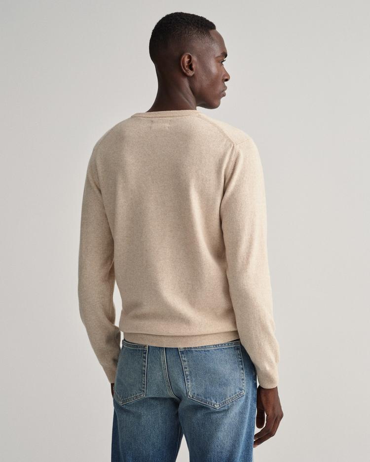 GANT męski lekki sweter z wełny jagnięcej z okrągłym dekoltem - 86211