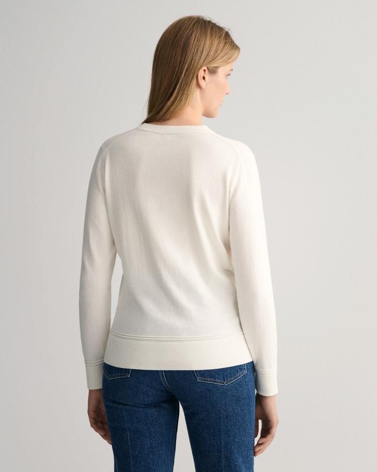 GANT damski lekki bawełniany sweter z okrągłym dekoltem - 4806131