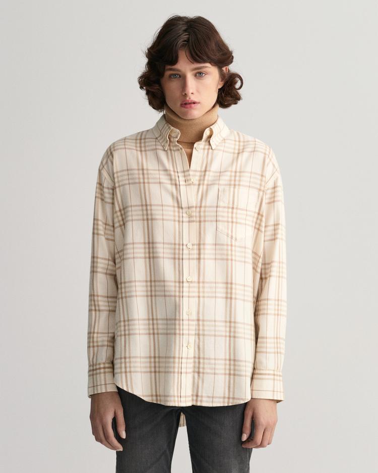 GANT damska koszula flanelowa w kratę Relaxed Fit - 4300105