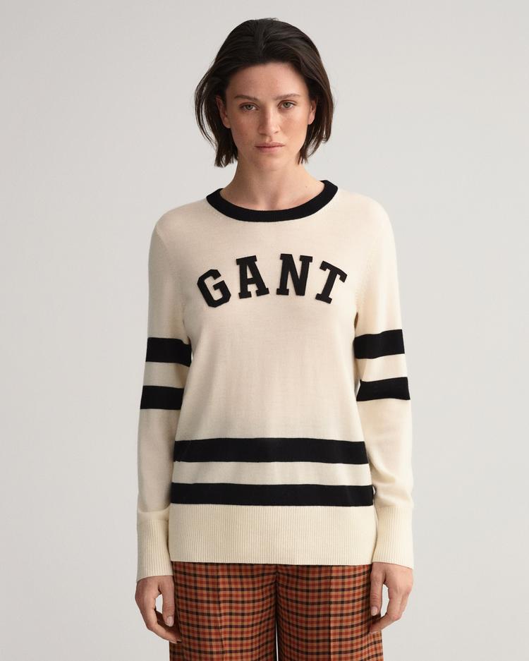 GANT damski sweter uniwersytecki z okrągłym dekoltem