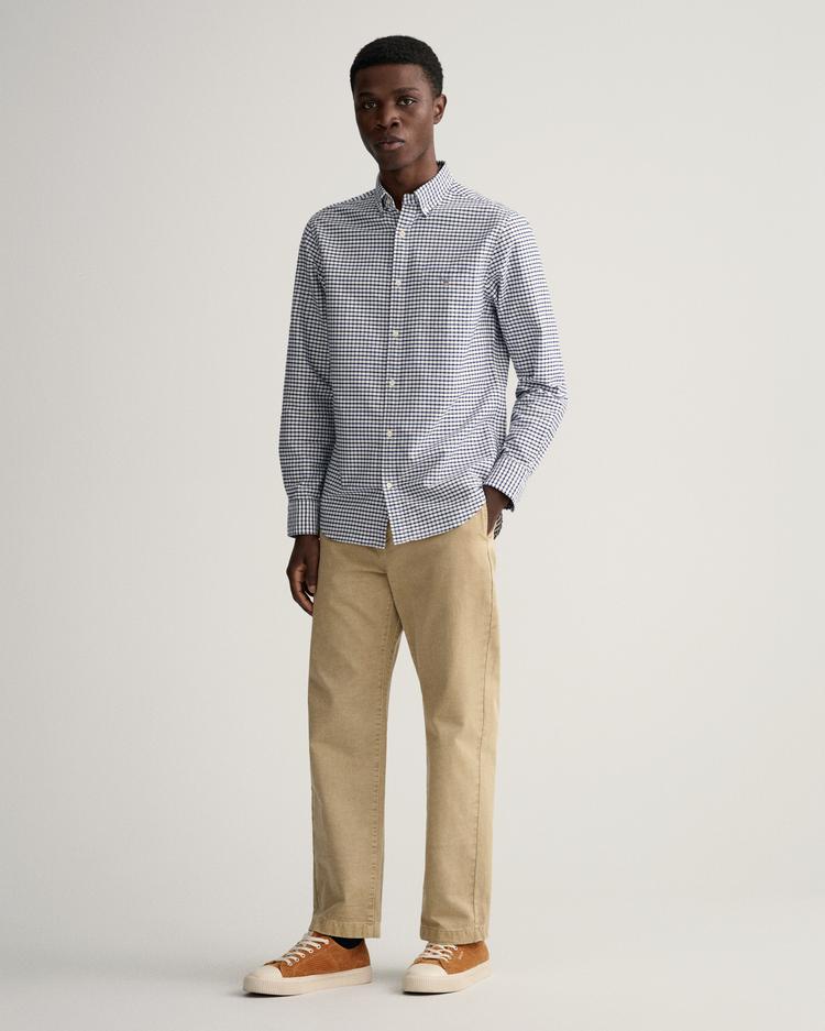 GANT męska koszula w kratkę typu tattersall z bawełny oxford Regular Fit