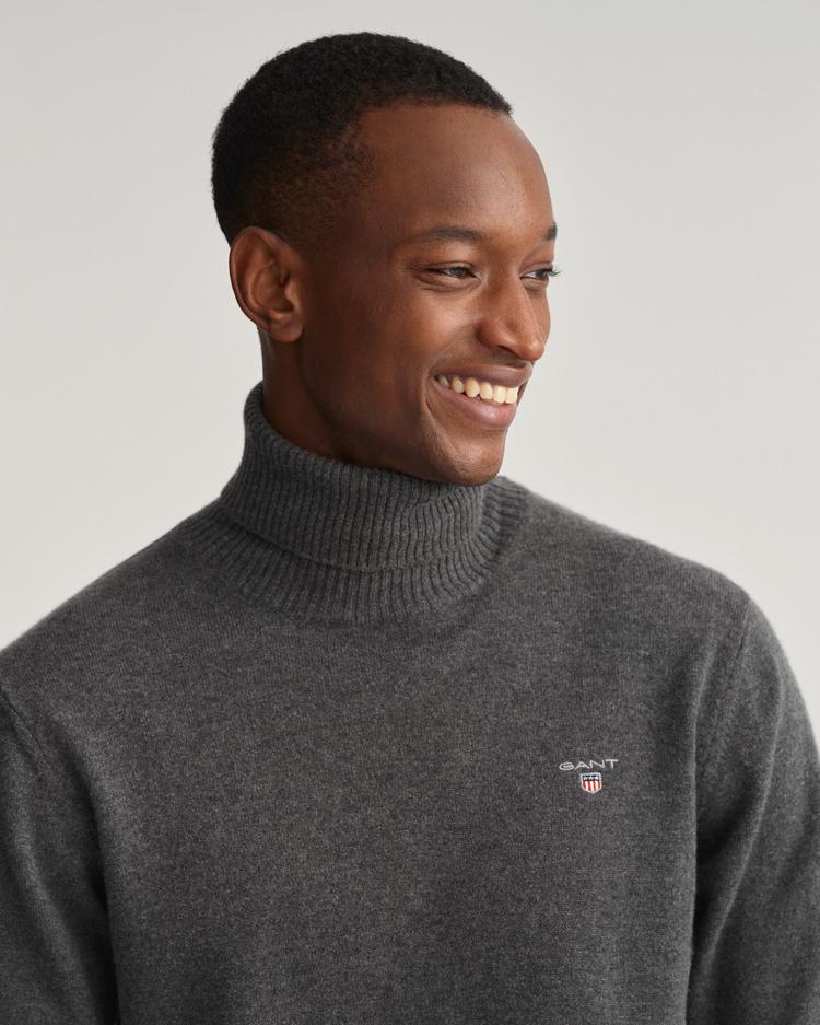 GANT męski sweter z wełny jagnięcej z luźnym golfem