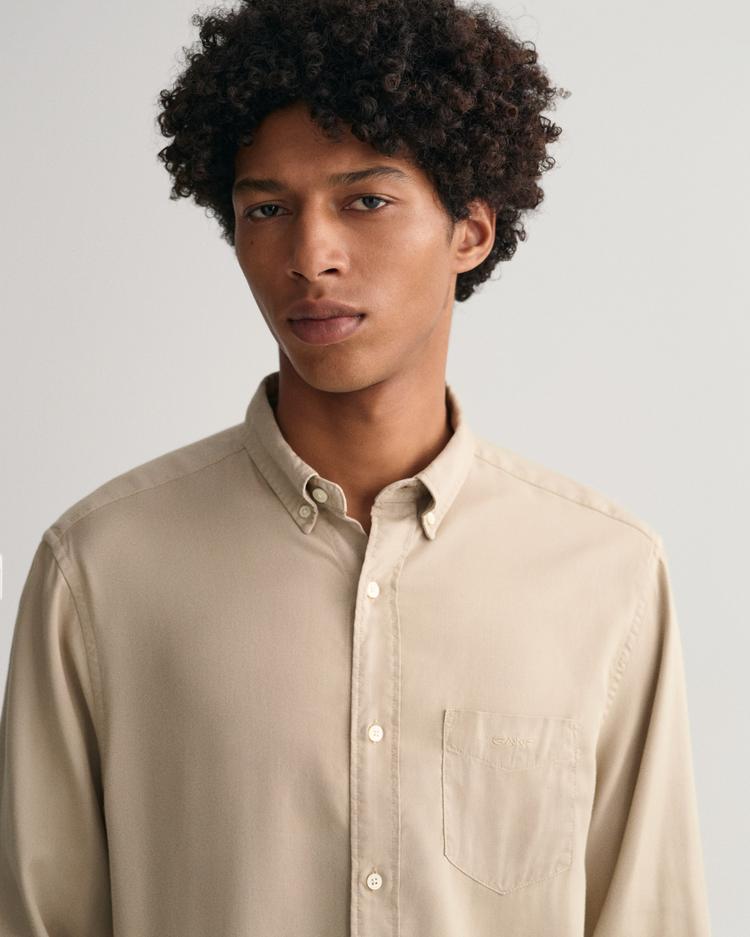 GANT koszula z lyocellu farbowana po uszyciu Regular Fit