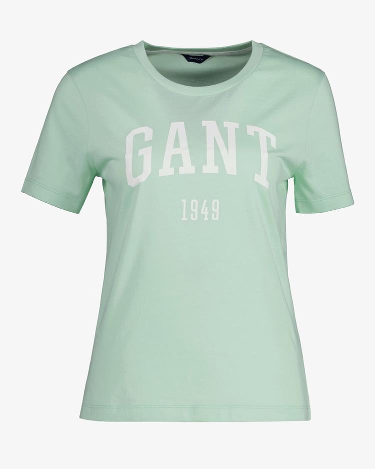 

GANT Damski t-shirt z krótkim rękawem i logo, Zielony