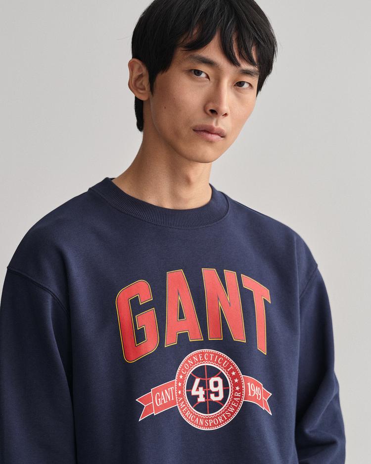 GANT bluza z okrągłym dekoltem i motywem Retro Crest