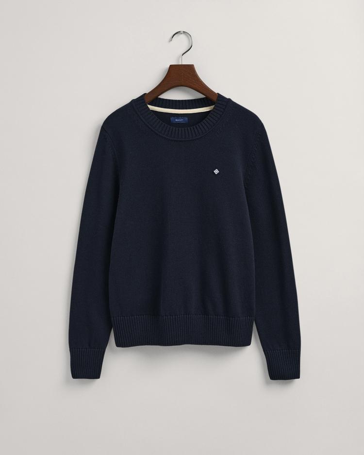 GANT sweter bawełniany z okrągłym dekoltem i motywem Icon G - 4803125