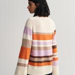 GANT sweter w różnokolorowe paski z okrągłym dekoltem