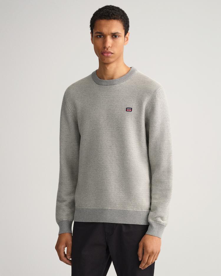 GANT męski lekki sweter z okrągłym dekoltem - 8030143