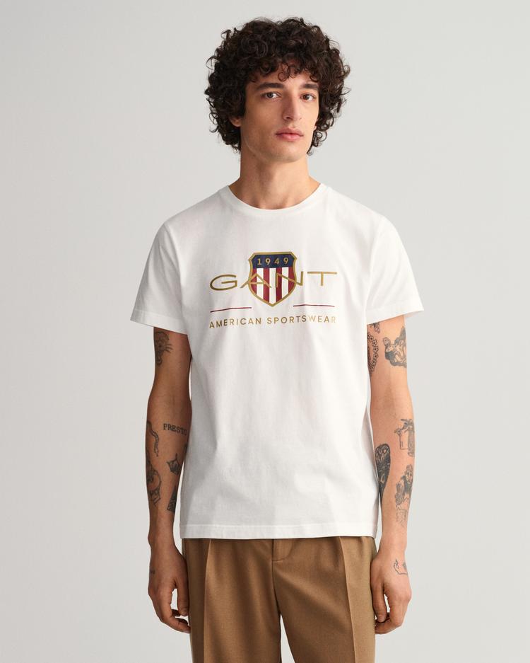 GANT T-shirt z motywem Archive Shield - 2003099