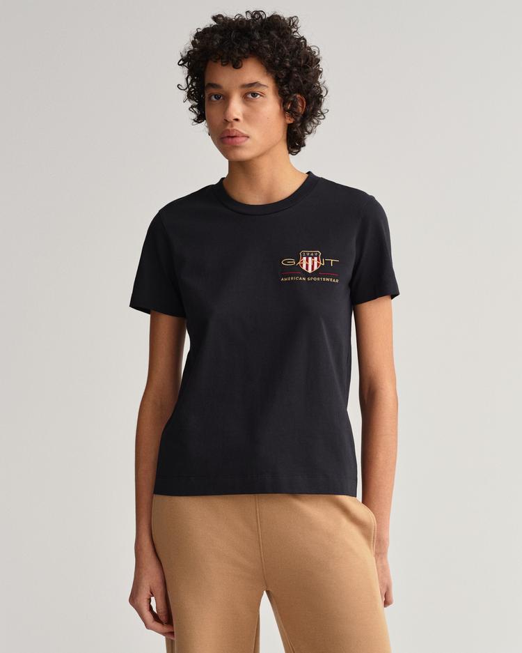 GANT damski T-shirt z motywem Archive Shield - 4200417