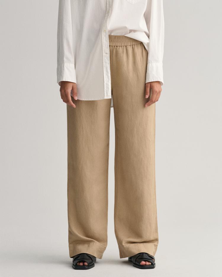 GANT niezapinane spodnie z lnu i wiskozy