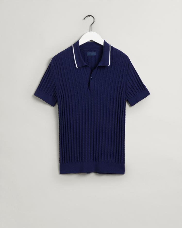 GANT Men's Cable Polo Sweater