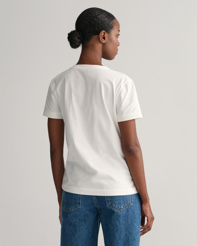GANT T-shirt z dekoltem w kształcie litery V Shield  - 4200750