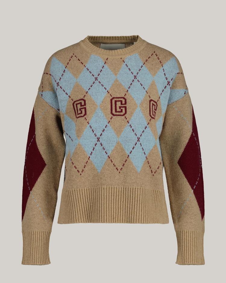 GANT Sweter z niezwykle delikatnej wełny z wzorem Argyle - 4802142