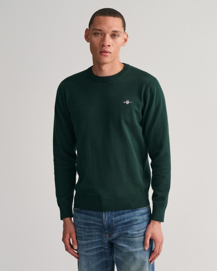 GANT Klasyczny sweter bawełniany z okrągłym dekoltem - 8030561