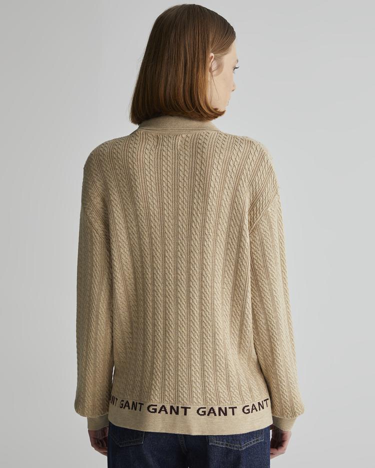 GANT Damski krótki sweter pleciony