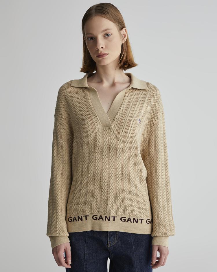 GANT Damski krótki sweter pleciony - 48923331T