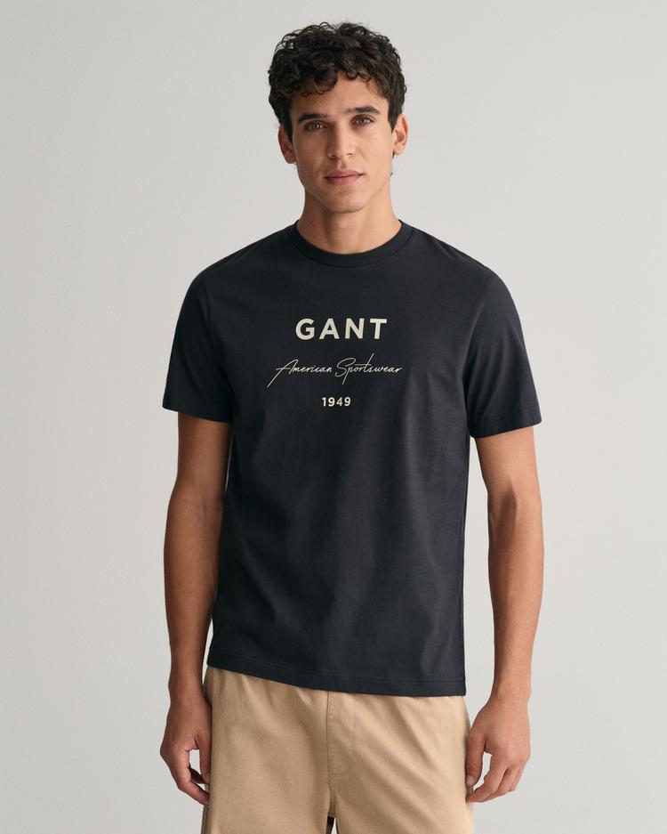 GANT koszulka z graficznym nadrukiem Script 