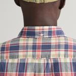 GANT Regular Fit Checked Cotton Linen Shirt 