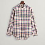 GANT Regular Fit Checked Cotton Linen Shirt 