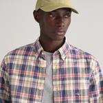 GANT Regular Fit Checked Cotton Linen Shirt 