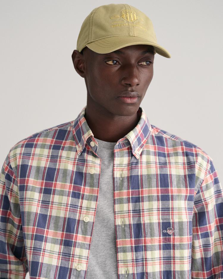 GANT Regular Fit Checked Cotton Linen Shirt 