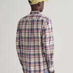 GANT Regular Fit Checked Cotton Linen Shirt 