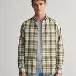 GANT Regular Fit Checked Cotton Linen Shirt 