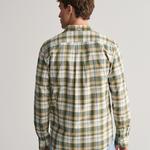 GANT Regular Fit Checked Cotton Linen Shirt 