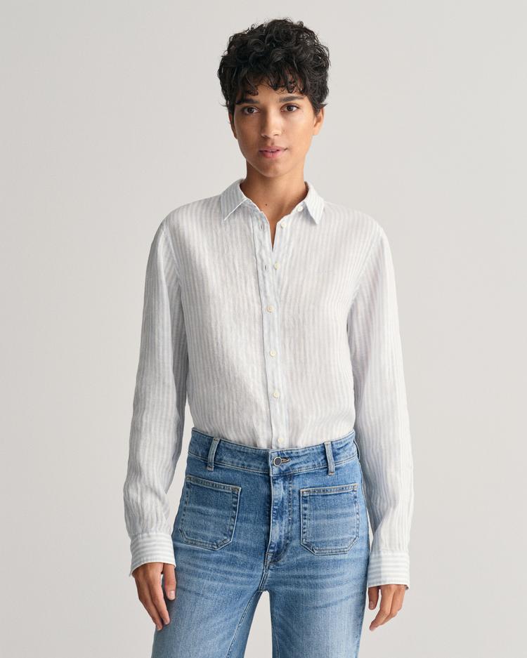 GANT Regular Fit Striped Linen Shirt - 4300276