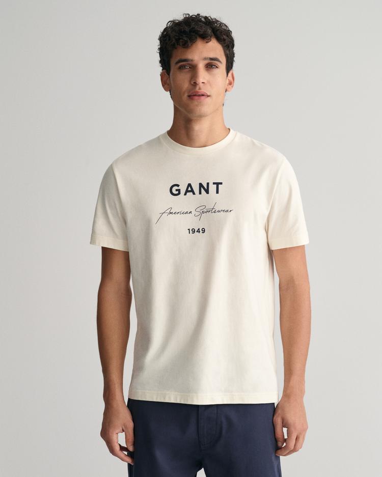 GANT koszulka z graficznym nadrukiem Script  - 2013070