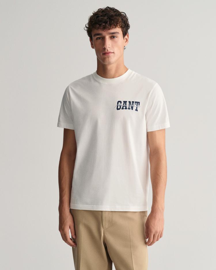 GANT koszulka z grafiką Archive Script  - 2033016