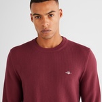 Gant Micro Textured Cotton Crew Neck Sweater 